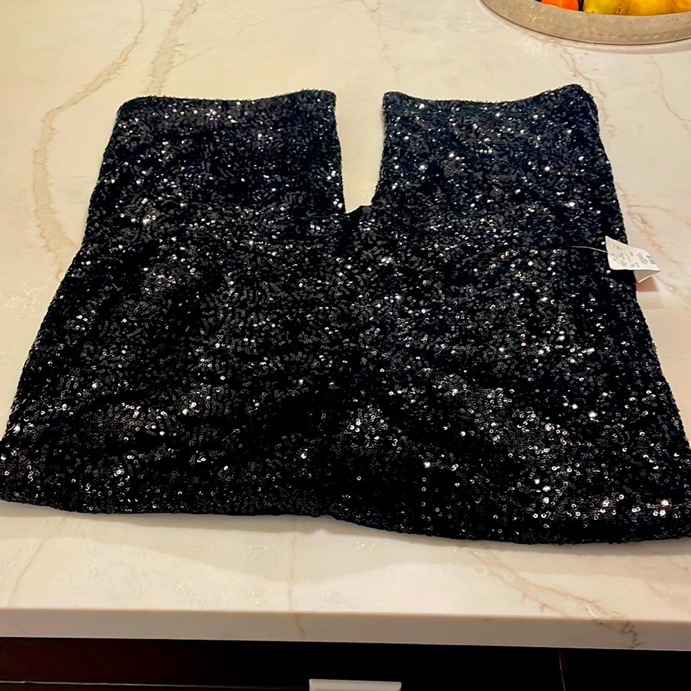 HOUSE OF HARLOW 1960 SEQUINS WIDE LEG TROUSER NWT
